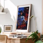 Air Inferno retro game poster in a frame on desk