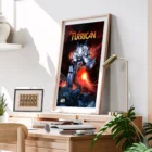 Turrican poster in modern living room setting